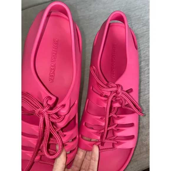 NWOT Bottega Veneta Jelly Lace Up Sandals