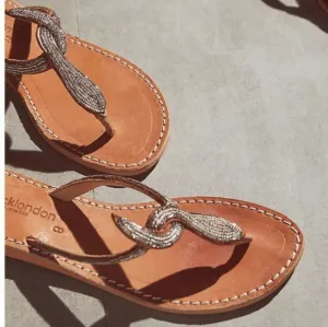 NWOT laidbacklondon Beaded Thong Sandals