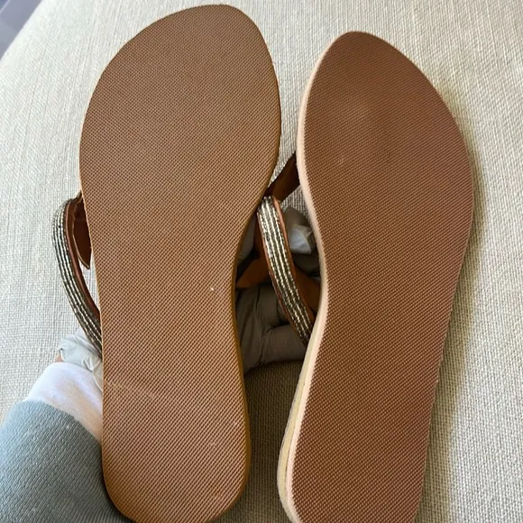 NWOT laidbacklondon Beaded Thong Sandals