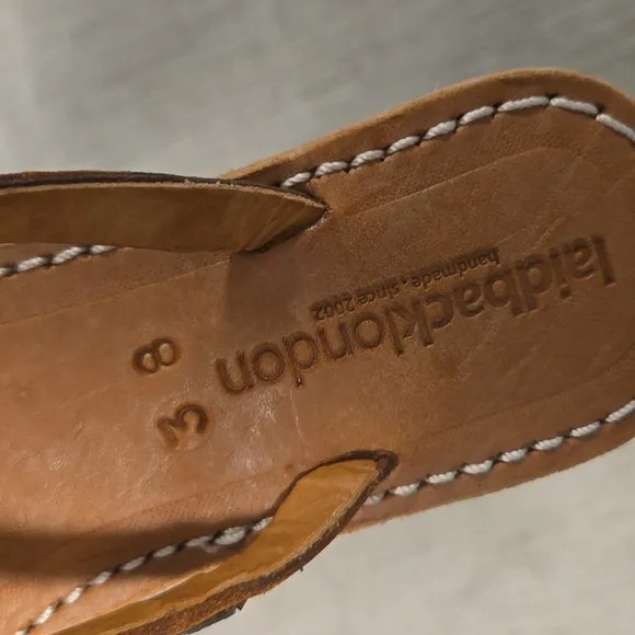 NWOT laidbacklondon Beaded Thong Sandals