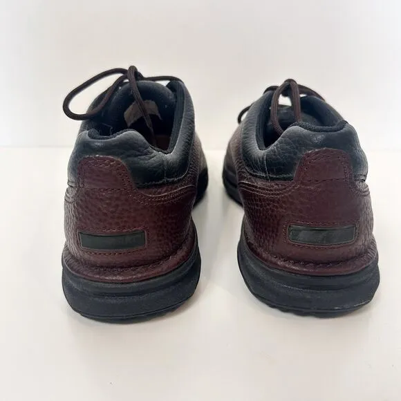 NWOT Rockport Men's Brown Leather Lace Up Casual Loafer Walking Shoes MW511M