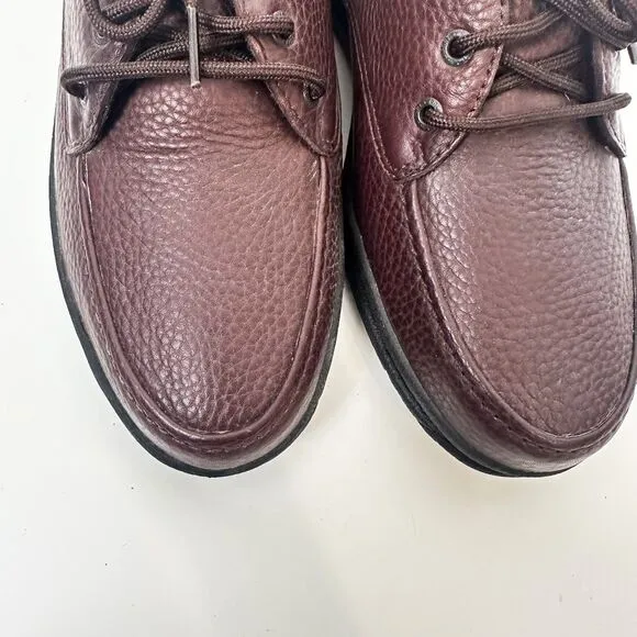 NWOT Rockport Men's Brown Leather Lace Up Casual Loafer Walking Shoes MW511M