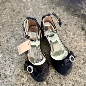 NWT Badgley Mischka Girls' Glittery Low Block Heel Dress Shoes - Size 12C ✨👠