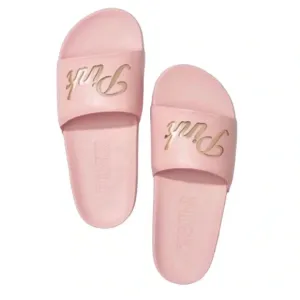 NWT PINK Victoria’s Secret Chalk Rose Sandals with GraphicSize L 9/10