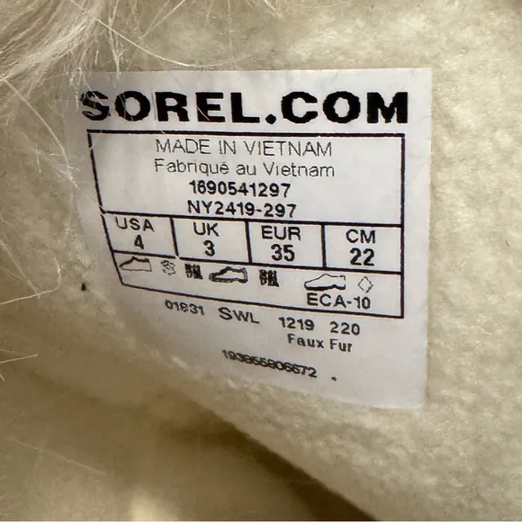 NWT Sorel Tofino II Faux Fur Lined Waterproof Snow Boots Youth Kids Girls Size 4