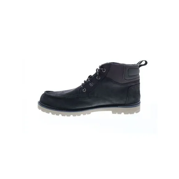 NWT TOMS Mens Black Treaded Hawthorne Round Toe Block Heel Hiking Boots 8.5