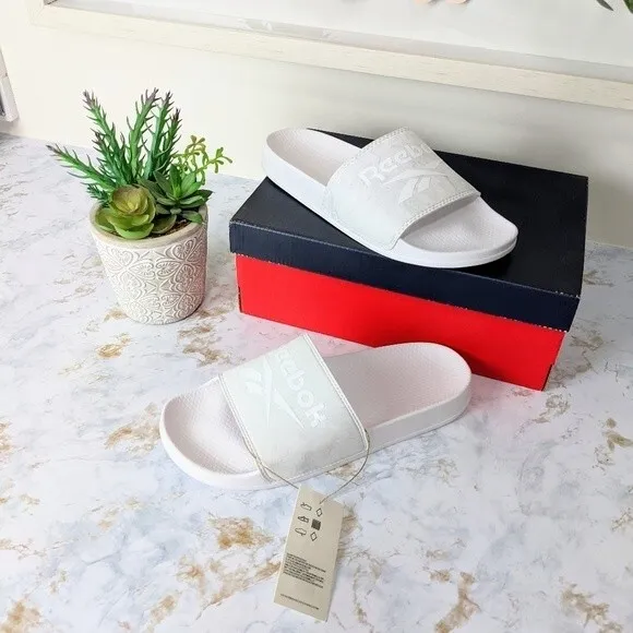 NWT White Reebok Fulgere Slide Sandals