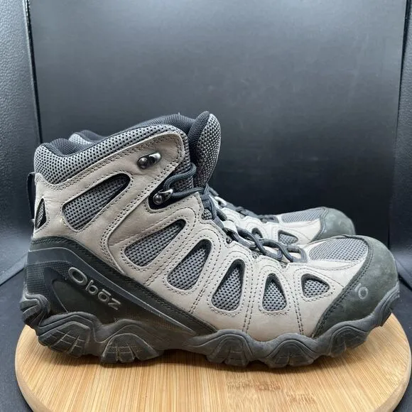 Oboz Sawtooth II Mid Men’s Size 13 Waterproof Leather Hiking Boots Gray Lace Up