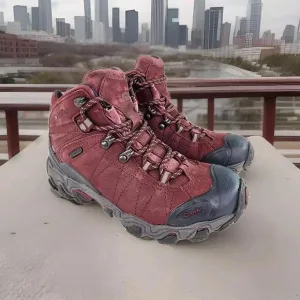 Oboz Bridger Mid Waterproof Nubuck Boot US 6.5 Womens Burgandy Hiking Boots
