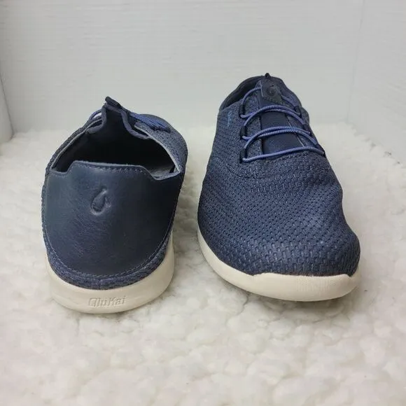Olukai AlapaLi Mens Size 12 Navy Blue Mesh Low  Slip On Sneaker Shoes