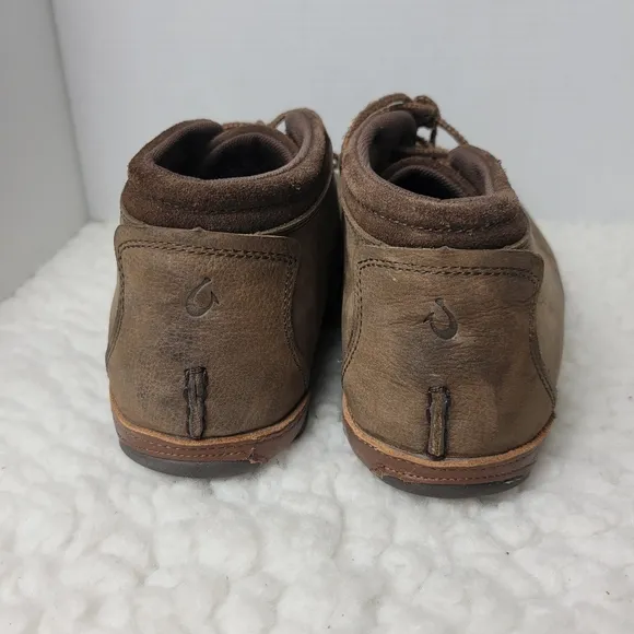Olukai Hamakua Men's Boots Size 10 M Brown Leather Chukka Ankle Hiking Boots