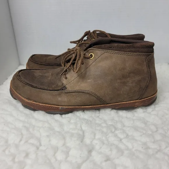 Olukai Hamakua Men's Boots Size 10 M Brown Leather Chukka Ankle Hiking Boots