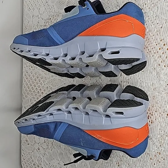 On Running Cloudstratus Helion lake blue orange running walking gym shoes Sz 8.5
