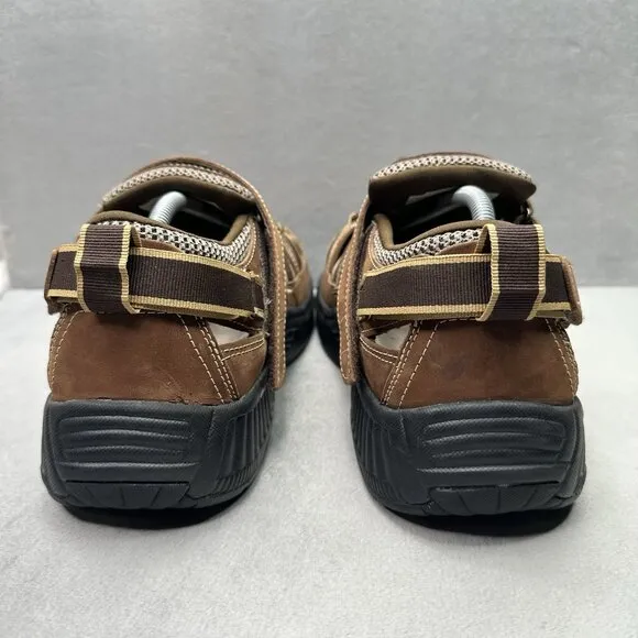OrthoFeet 573 Clearwater Mens Size 11.5 (XX) Wide Orthotic Sandals Brown Leather