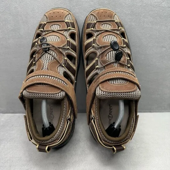 OrthoFeet 573 Clearwater Mens Size 11.5 (XX) Wide Orthotic Sandals Brown Leather