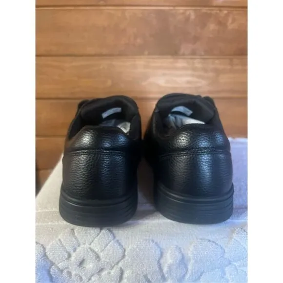 Orthofeet Mens 510 Black Broadway Leather Hook &amp; Loop Size 8 Wide Casual Shoes N