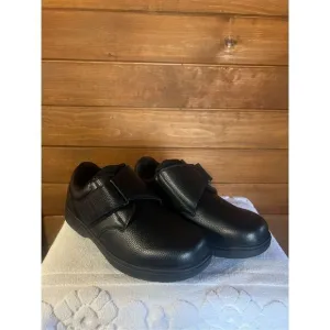 Orthofeet Mens 510 Black Broadway Leather Hook &amp; Loop Size 8 Wide Casual Shoes N