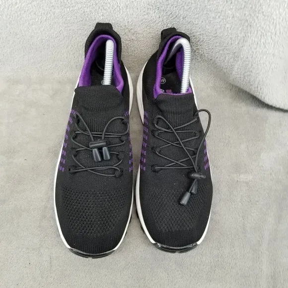 OrthoFit Shoes Womens Size 9 Black Purple Stretch Casual Sneakers