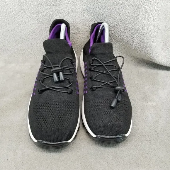 OrthoFit Shoes Womens Size 9 Black Purple Stretch Casual Sneakers