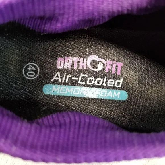 OrthoFit Shoes Womens Size 9 Black Purple Stretch Casual Sneakers
