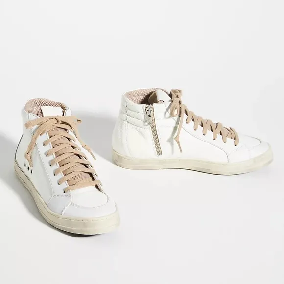 P448 | Kate Medusa Sneakers Patent White High Top Sz 39 NEW