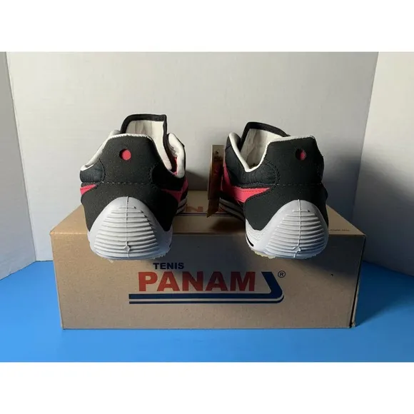 Panam 084 Men’s Hand Crafted Vintage Casual Shoes Black Red 25 New in Box