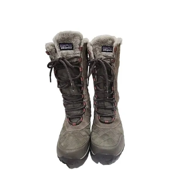 Patagonia Canteen Boots Olive Nite Waterproof Faux Fur Winter Snow Women's 11