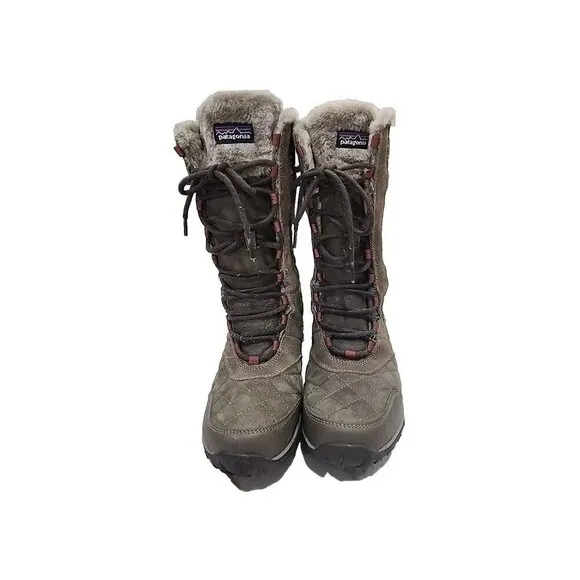 Patagonia Canteen Boots Olive Nite Waterproof Faux Fur Winter Snow Women's 11