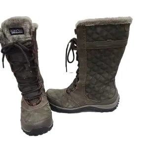 Patagonia Canteen Boots Olive Nite Waterproof Faux Fur Winter Snow Women's 11
