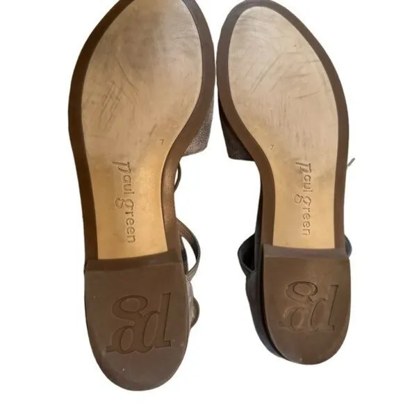 Paul Green Morea Lace Up Sandals in Smoke Truffle Leather Size 9.5 EUC