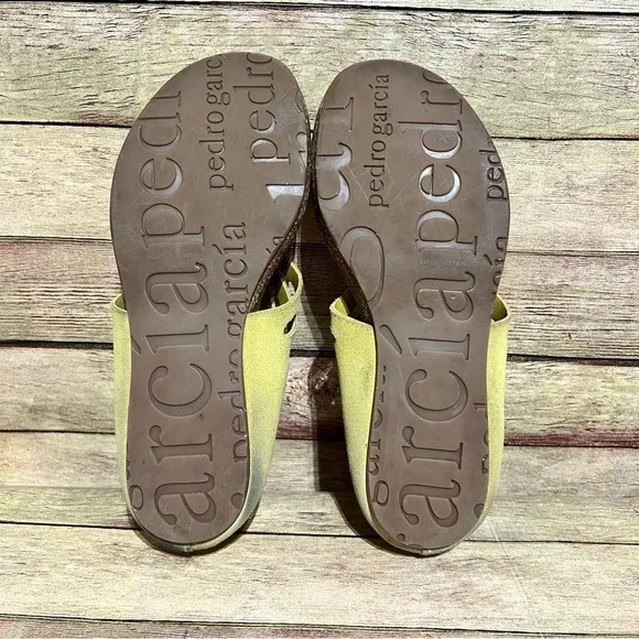 Pedro Garcia Yellow Suede Jules Sandals