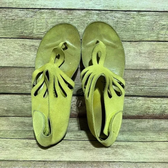 Pedro Garcia Yellow Suede Jules Sandals