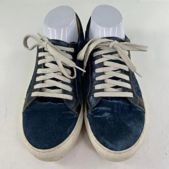 PENELOPE CHILVERS Paradise Velvet/Metallic Sneakers US 7.5 Blue Trainer Shoes