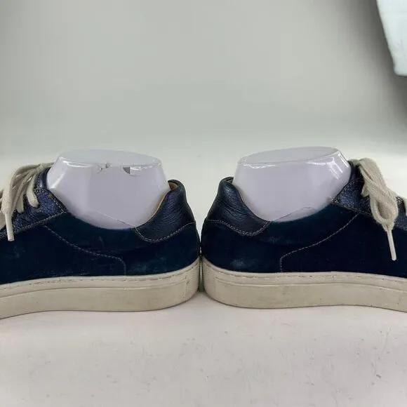 PENELOPE CHILVERS Paradise Velvet/Metallic Sneakers US 7.5 Blue Trainer Shoes