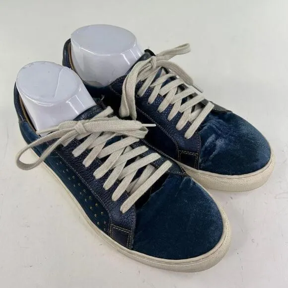 PENELOPE CHILVERS Paradise Velvet/Metallic Sneakers US 7.5 Blue Trainer Shoes