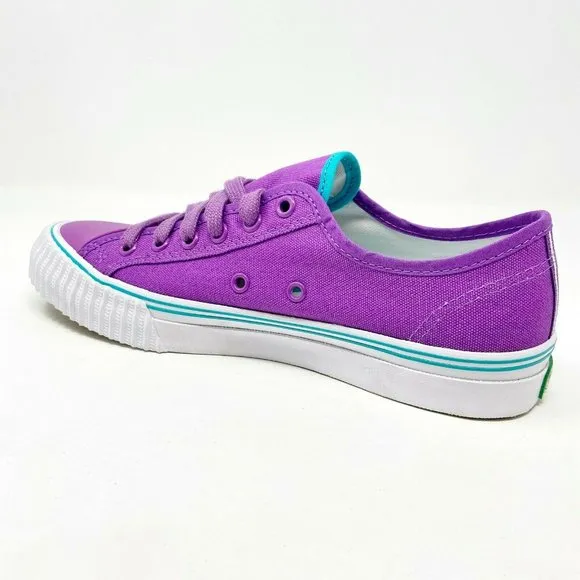 PF Flyer Center Lo Reiss Purple White Mens Casual Shoes
