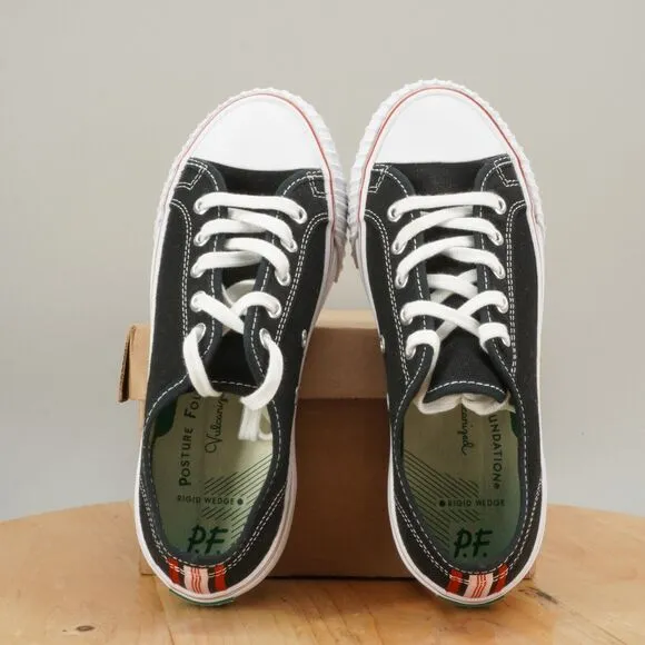 PF Flyers Center Lo Womens Size 6 Shoes Black White Low Top Casual Sneakers NEW