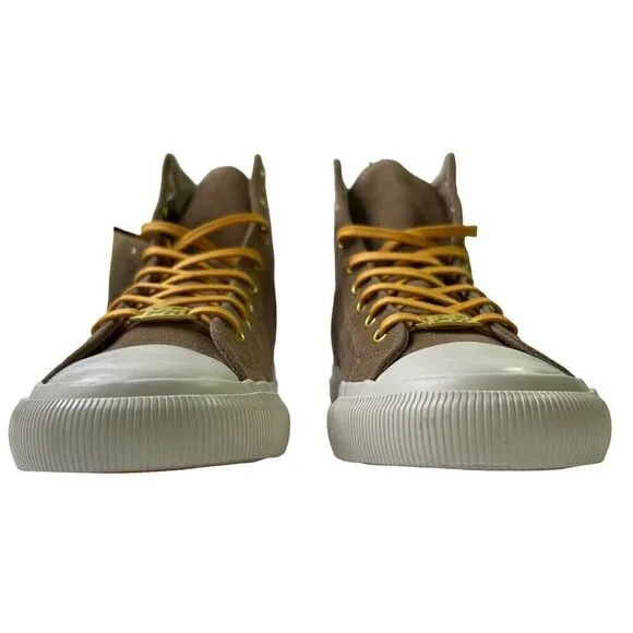 PF Flyers Shoes Beige Sz Men's 6.5 Women's 8 Suede Leather Hightop Sneakers