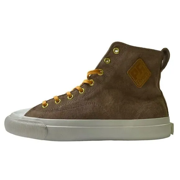 PF Flyers Shoes Beige Sz Men's 6.5 Women's 8 Suede Leather Hightop Sneakers