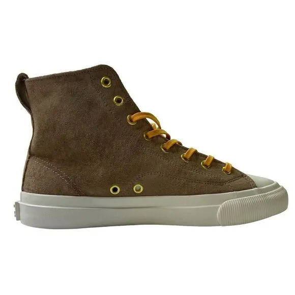 PF Flyers Shoes Beige Sz Men's 6.5 Women's 8 Suede Leather Hightop Sneakers