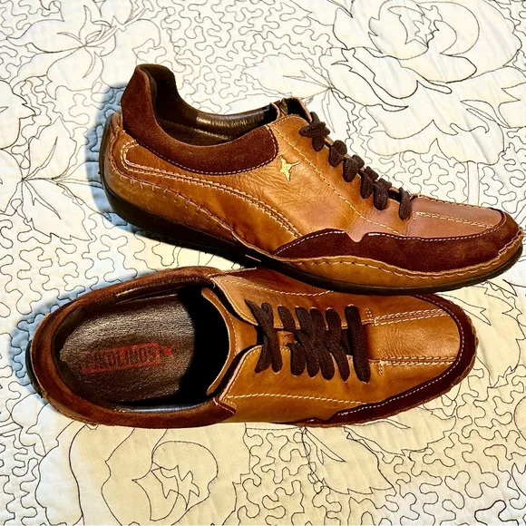 PIKOLINOS Fuencarral Brown Leather Lace Up Brown Casual Shoes Men's 8.5 EUR 42