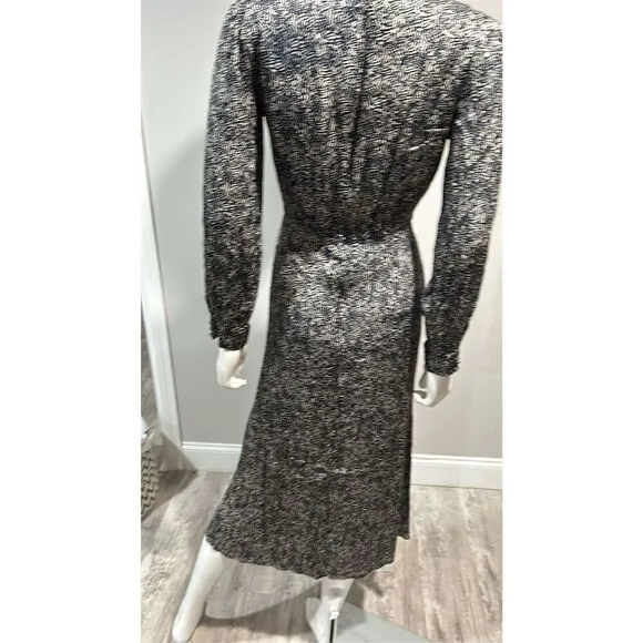 Pinko Black and White Print Midi Dress Size 4