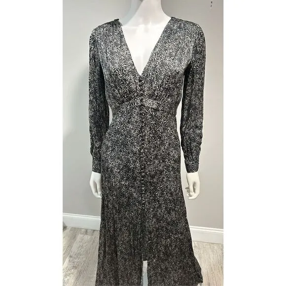 Pinko Black and White Print Midi Dress Size 4