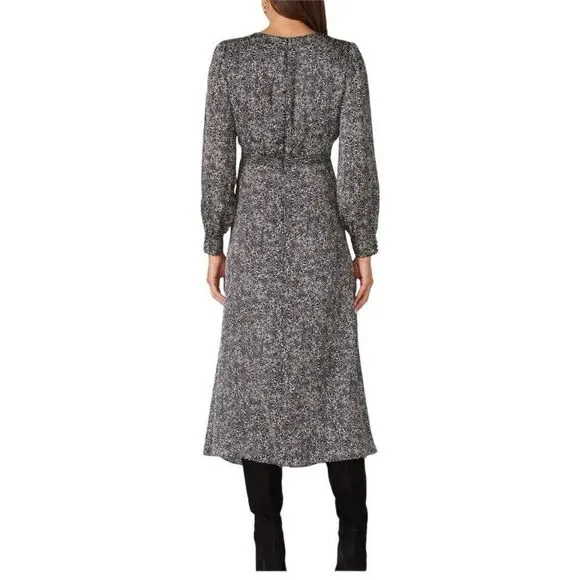 Pinko Black and White Print Midi Dress Size 4