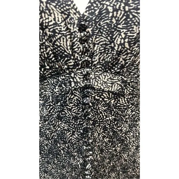 Pinko Black and White Print Midi Dress Size 4