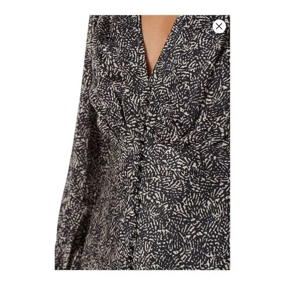 Pinko Black and White Print Midi Dress Size 4