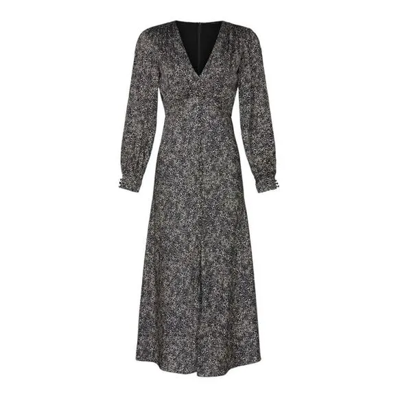 Pinko Black and White Print Midi Dress Size 4