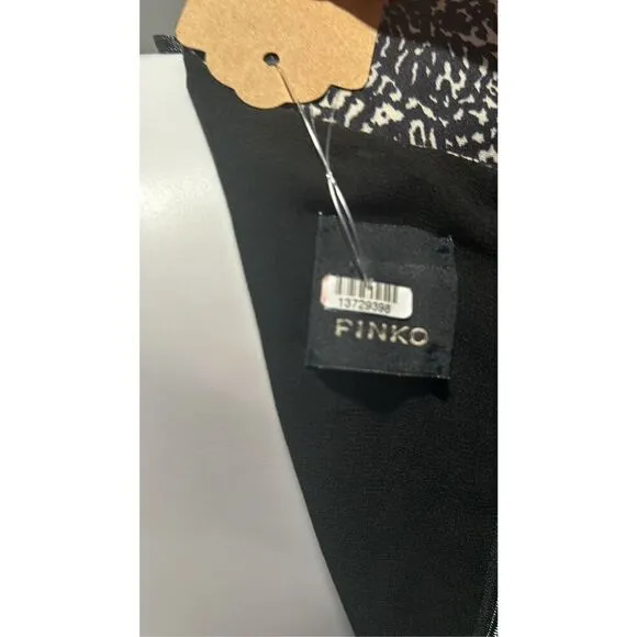 Pinko Black and White Print Midi Dress Size 4