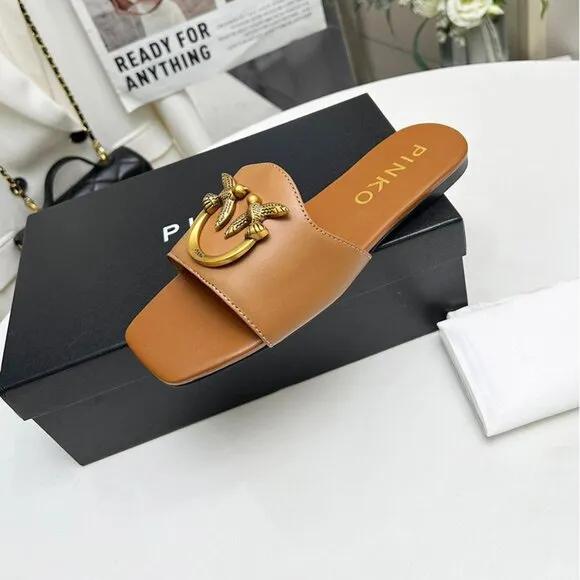 Pinko Brown Flying Bird Sandals