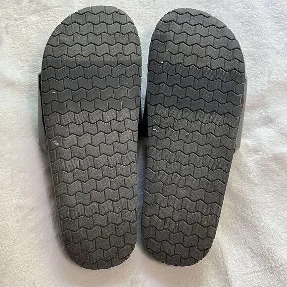 Polo Ralph Lauren Jersey Logo Slipper Sandals Dark Gray Blue 10‎
